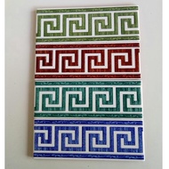 List Keramik 20cm Motif Garis Zigzag / Lis / Listello