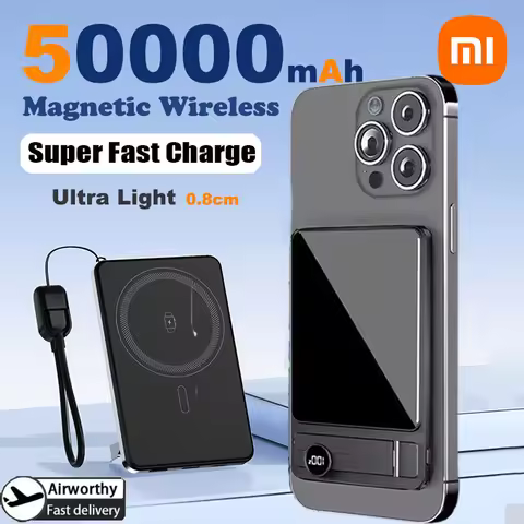 Xiaomi 50000mAh Ultra Magnetic Powerbank Wireless 15W Fast Charging For Magsafe with Stand Portable 