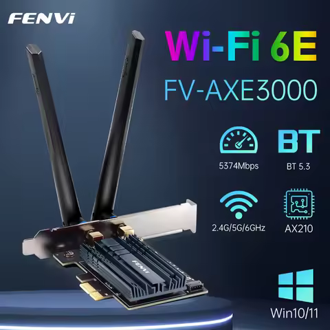 FENVI WiFi 6E AX210 PCI-E Adapter 5374Mbps BT 5.3 Tri-band 2.4G/5G/6Ghz 802.11AX Wireless Network Wi