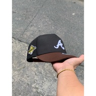 NEW A FRAME SNAPBACK HIGH QUALITY CAP BASEBALL CAP (ATLANTA SIDEPATCH BLACK/BROWN)
