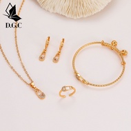 D.G.C✨Perhiasan Set Titanium Asli Anti Karat Anak Perempuan Cantik Anting Fashion Perhiasan Satu Set