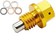 Dsnaduo 1 Pcs M12-1.75mm Aluminum Engine Magnetic Oil Drain Plug W/ 5PCS Gaskets fit for Buick Cadil