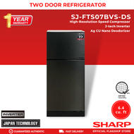 Sharp SJ-FTS07BVS-DS 6.4 cu.ft 2 Door No Frost Inverter Refrigerator