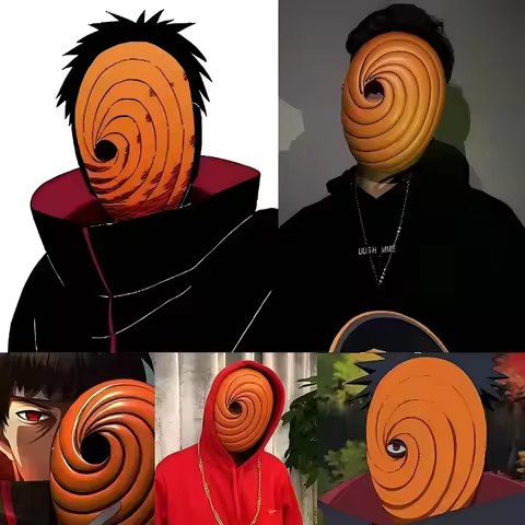 Anime Uchiha Tobi Obito Mask Akatsuki Ninja Madara Cosplay Costumes Halloween Party Props For Adult 