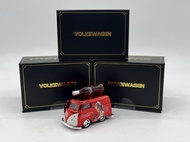 HY 1/64 Volkswagen T1 1960 Van Mini Short Axis Dragon Version Bus Simulation Alloy Car Model Version