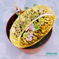 ORIGINAL ZHULIAN Gelang bangle bunga kerawang saduran emas 999 atau 24k by Zhulian, BG5005