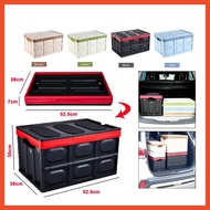 30L/56L Foldable Storage Box Collapsible Bin Container Box Stackable Indoor Car Storage Plastik Kota