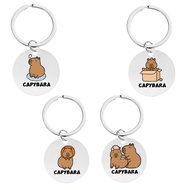 Cute Cartoon capybara capybara Stainless Steel Keychain uv Printing Cute Pendant Hot capybara Keycha