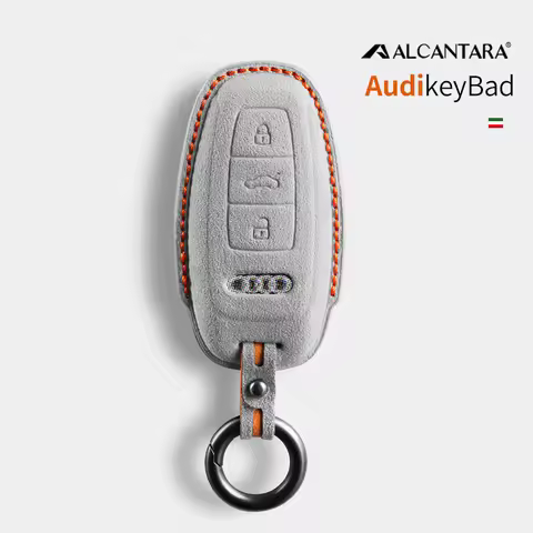 Alcantara Car Remote Key Case Cover Fob Shell For Audi Q8 RSQ8 A6 C8 S6 RS6 A7 S7 RS7 A3 8Y A8 D5 4N