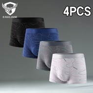 EAGLADE 4PCS Boxer Brief for Mens Underwear Man Stretchable Breathable 918 in Light Gray H08