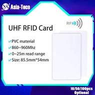UHF 860-960Mhz Long Read Range White Card Passive UHF RFID PVC Card for Access Management