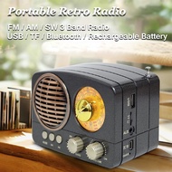 MIni Portable Retro Radio Handheld Receiver AM FM SW+bluetooth Speaker AUX USB TF MP3 Music Player R