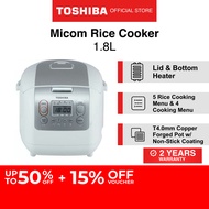 [FREE GIFT] Toshiba RC-18NMFEIS White Copper Forged Pot with Non-stick Coating Electric Rice Cooker, 1.8L