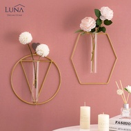 LUNA [Wall Glass Tube Vase] Ins Nordic Vintage Decoration Flower Home Office Airbnb Interior Design