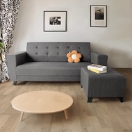🔥READY STOCK🔥 3 Seater &amp; Fabric Sofa *FREE Stool* L Sofa Designer Sofa Murah / L shape sofa button design