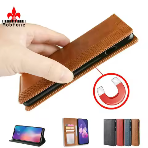 Realme 5 Pro Q 5S 5i C3 XT X2 Pro C25S Retro Leather Case Wallet Book Flip Magnet 360 Cover On Realm