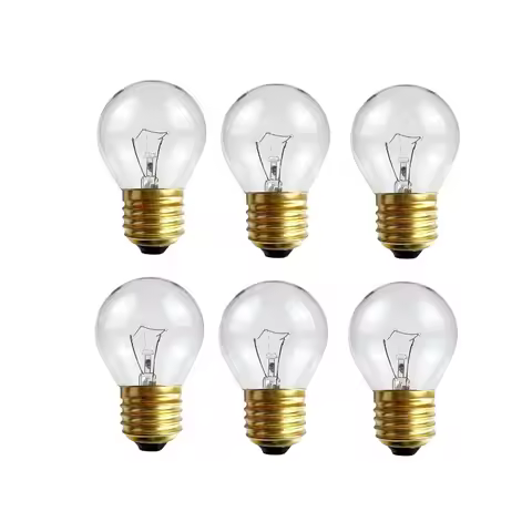 6 PACK G45 Golf Ball Mini Globes Round Light Bulbs 40 Watt E27 Small Appliance Replacement Incandesc