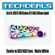 Nzxt RL-KRX73-RW Kraken X73 RGB 360mm Liquid Cooler w/AER RGB Fans - Matte White