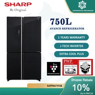 FREE SHIPPING - Sharp 4 Doors Refrigerator J-Tech Inverter 750L fridge peti sejuk ActiFresh Hybrid C
