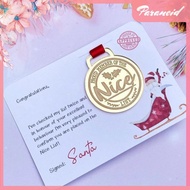 [paranoid.sg] 1pc Christmas Eve Nice List Special Medal Greeting Card Gift Card Xmas Souvenirs