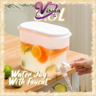 3.5L Water Jug With Faucet Refrigerator Juice Drink Dispenser Cold Kettle Ice Water Tank Beverage Drinkware Container