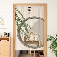 Japanese style bedroom room Partition long door curtain Entrance short divide door curtain with rod Chinese style BathroomKitchen living room Hanging Half Door Curtain Free Rod