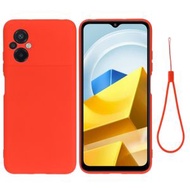 全城熱賣 - 適用於小米 Poco M5 4G / Redmi 11 Prime 4G 純色液態硅膠全包防摔手機保護殼（紅色）