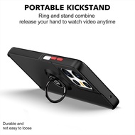 Phone Casing For Motorola Moto G75 Translucent Frosted Cover with Rotatable Ring Stand Shockproof Bu