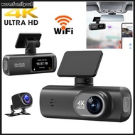 【New Arrival】 เครื่องบันทึก 4K Dash Cam Driving Driving ในตัว WiFi Dual Lens Smart Connect เครื่องบั