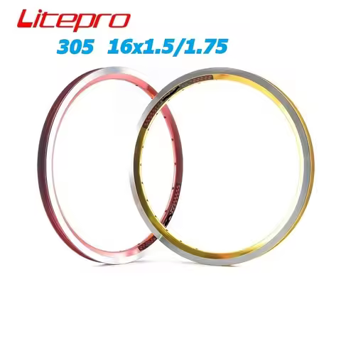 Litepro 1pcs Folding Bicycle Rims Litepro k-fun 16 inch 305 Double Wall Bike Wheel Rim 20/28 Hole Fo