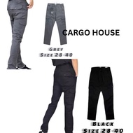 Cargo Slack 6Pockets Pants Unisex Tactical Elasticated Lelaki/Perempuan Waist Slimfit Local Seller s