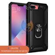 PROMO Case Oppo A3s Hardcase 360 Military Kickstand Magnetic TPU + FREE Tempered Glass 5D 6D 9D