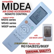 Midea Air Cond Remote Control RG10(B2S)/BGEF For MSXS｜MSAG｜MSEP Series｜MSXS-10CRDN8｜MSAG-10CRN8｜MSEP