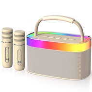 Speaker Karaoke 2 Mikrofon Speaker Bluetooth Speaker Bluetooth Nirkabel Speaker Stereo 3D Subwoofer