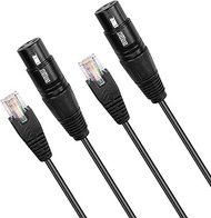 GINTOOYUN 3 Pin XLR to RJ45 Cable,XLR Female to RJ45 Male ​Converter Cable XLR DMX Cable for Speaker
