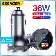 ESSAGER Car Charger Fast Charging PD QC 3.0 USB Type C Port 36W - ECCPQ-JG0G