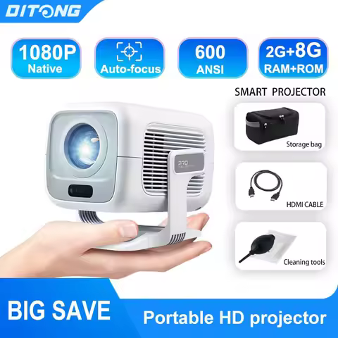 DITONG X3Plus HD projector Native 1080P support 4K WIFI6 BT5.4 Android mini Portable projector led h