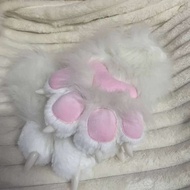 Kigurumi Kig Mask Paws Tail Comiket ขนยาว Headbase แมวตุ๊กตากระต่ายสัตว์ชุดคอสเพลย์ผู้หญิงสัตว์สวมบท