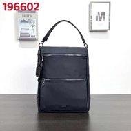 Tumi 196602 Voyageur Series Casual Portable Tote Bag Multi-Purpose Backpack Black Silver Zipper Style