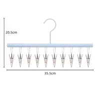 Stainless Steel Clothing Hanger（10 Clips）Penyangkut Stokin Tuala Muka