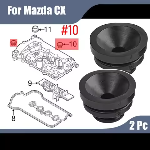 Engine Upper Cover Trim Mounting Guard Plate Cushion Rubber Buffer Sleeve Pad 2 Pcs For Mazda Atenza