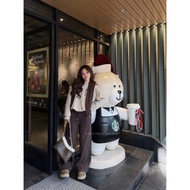 H212 Ba Piece Freesiz Sweatshirt Set, Long-sleeved Sweatshirt Set with Shoulder Sweater and Dynamic 