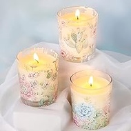 GORGE MOMENT Scented Candles, Bamboo Forest Fragrance Candles with Succulent Glass Jar, Natural Soy