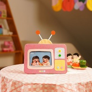 小電視機 80s復古昭和  相框 拼布布藝PU