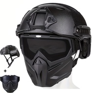 Full face airsoft mask plus helmet Removable goggles Outdoor Sports Gear CS Outdoor Tactical Shooting Gear