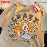 Yueyo | Funky Cat T-Shirt Cotton Loose