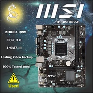 Hot🔥 LGA 1151 MSI H110M PRO-VD เมนบอร์ด Intel DDR4สนับสนุน Intel 6th-Gen I7 I5 I3 CPU 32GB PCI-E 3.0