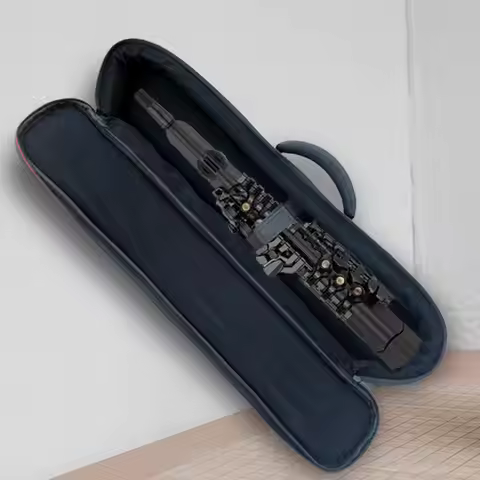 Soprano Saxophone Case with Pouch Handle Water Resistant Portable 15mm Padded Clarinet Storage Case 