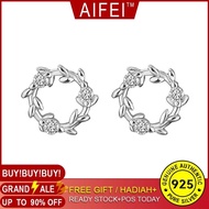 Aifei Classic Silver Earrings Jewelry Female Light Luxury Accessories Earrings Fresh 925 Winding E83