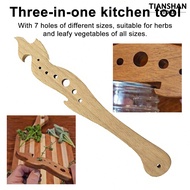 Tianshan Herb Stripper Wooden 7 Holes Herb Stripping Tool Vegetable Leaf Stripping Tool Leafy Greens